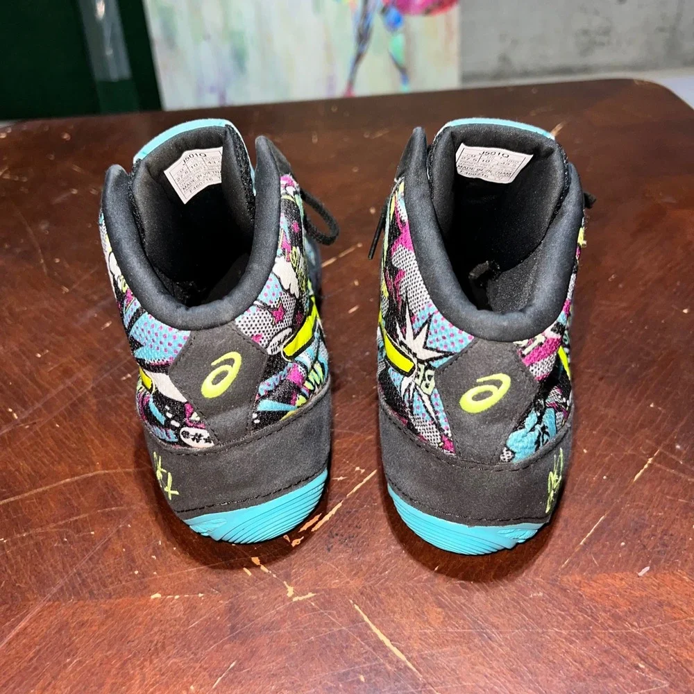ASICS JB Elite V2.0 Wrestling Shoes Comic Print Mens 10.5 J501Q Jordan Burroughs